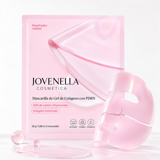 Mascarilla de gel de colágeno con PDRN de salmón Jovenella, sobre y mascarilla