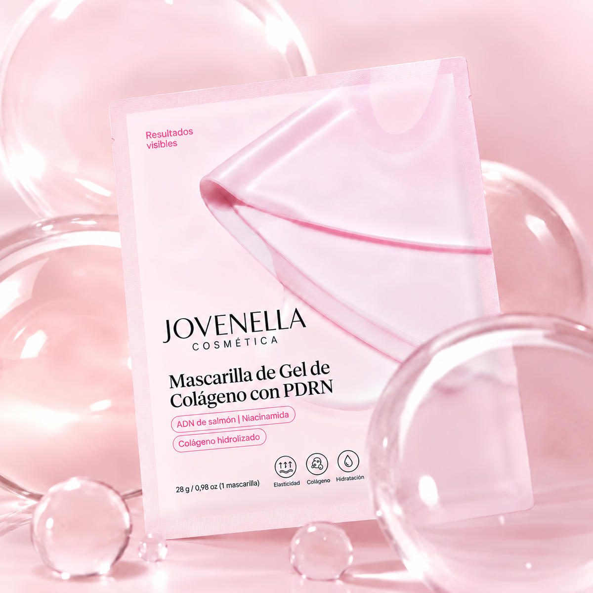 Sobre de la mascarilla de gel de colágeno con PDRN Jovenella