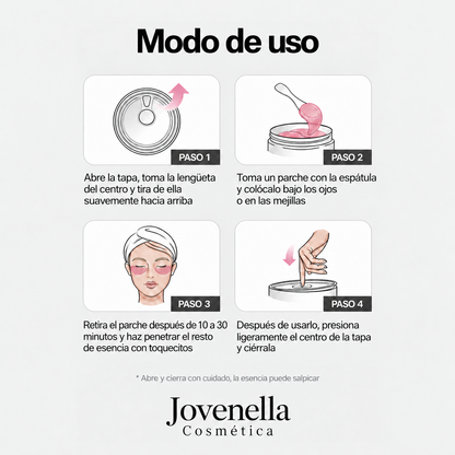 Modo de uso de los parches de ojos en 4 pasos