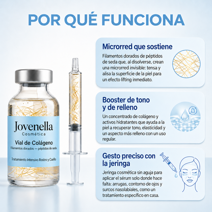Vial de colágeno con filamentos dorados Jovenella
